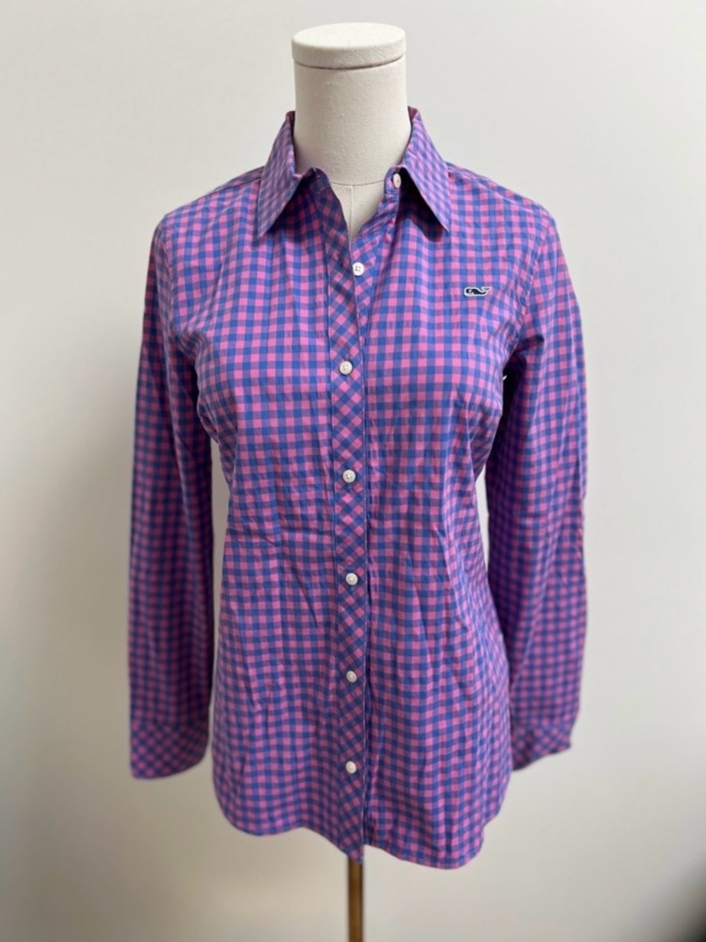 Vineyard Vines Pink and Blue Gingham Button-Down Shirt